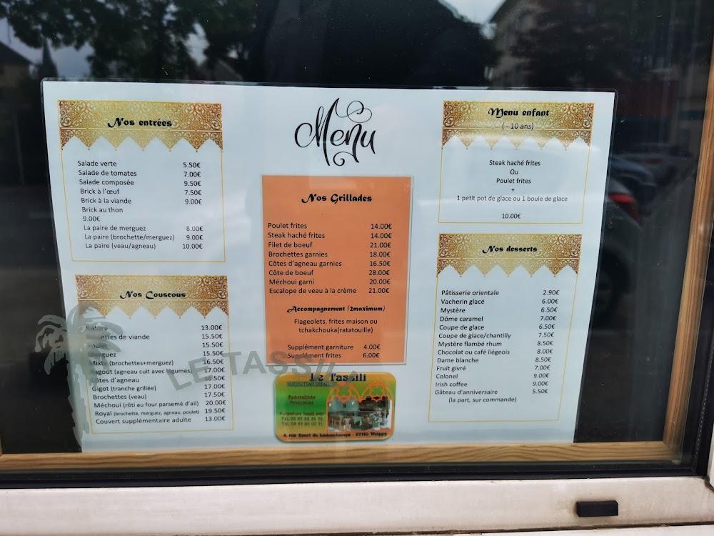 Restaurant Tassili - Menu Image 1